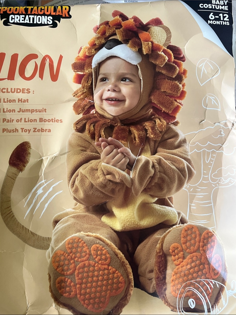 Baby Lion Costume - Brown/Tan, 6-12 Months